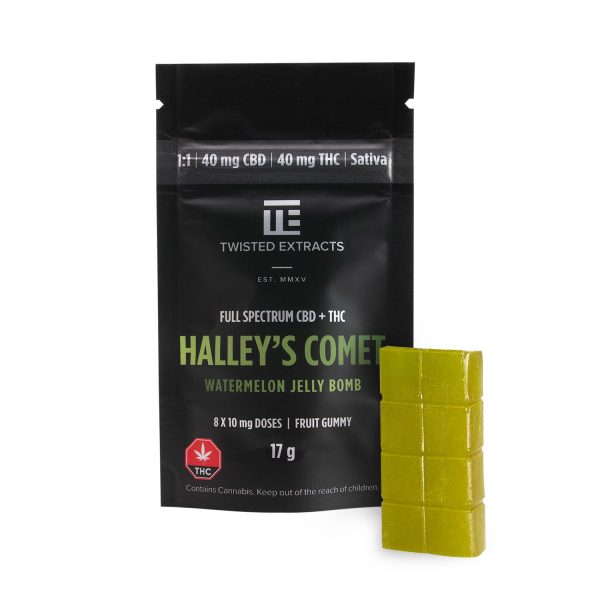 TWISTED EXTRACTS - 1:1 Halley's Comet Watermelon Jelly Bomb (40MG THC & 40MG CBD)