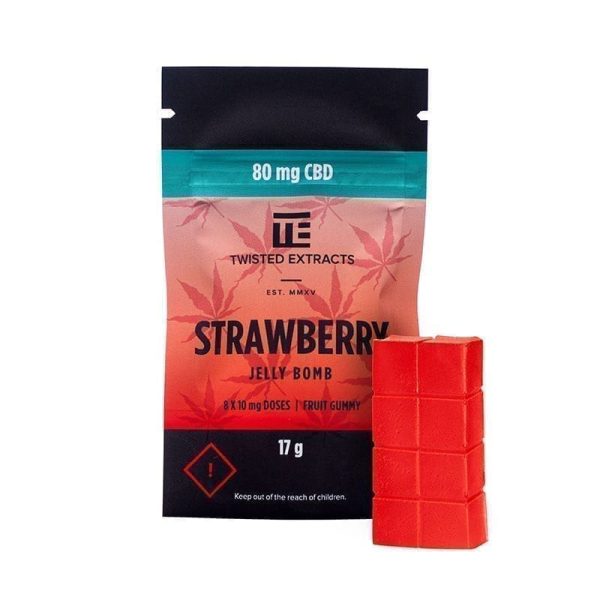 TWISTED EXTRACTS - CBD Strawberry Jelly Bomb (80mg CBD)