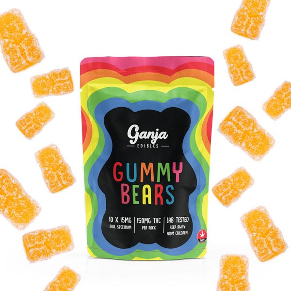 Ganja Edibles – Ganja Bears Sour Orange – 10 x 15mg THC