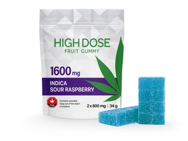 High Dose - Extreme Strength Sour Raspberry (1600mg THC) (Indica)