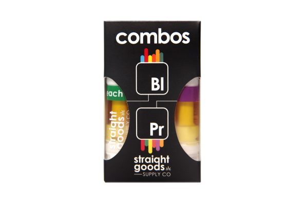 Straight Goods – THC Cartridges | 2 in 1 Combo -  Blue Lavender (Indica)  + Peach Ringz (Indica)