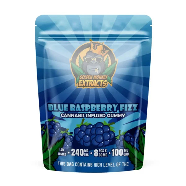 Golden Monkey Extract - THC/CBD Gummy – Blue Raspberry Fizz (240MG)