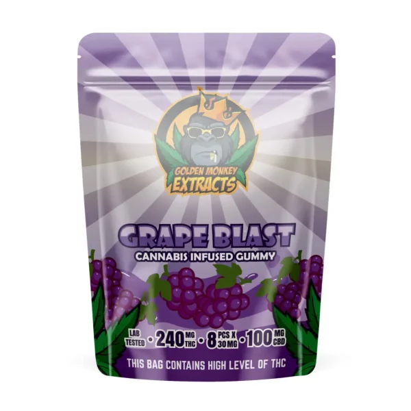 Golden Monkey Extract - THC/CBD Gummy – Grape Blast (240MG)