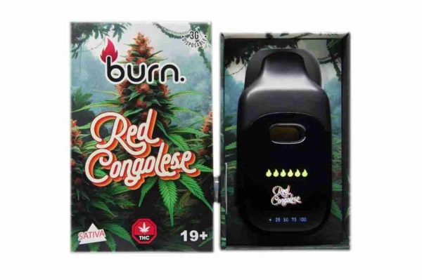 Burn 3 Gram – LCD Disposable – Red Congolese (Sativa)