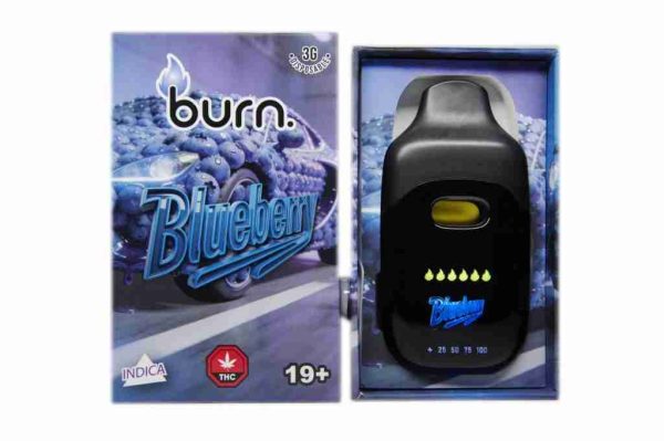 Burn 3 Gram – LCD Disposable – Blueberry (Indica)