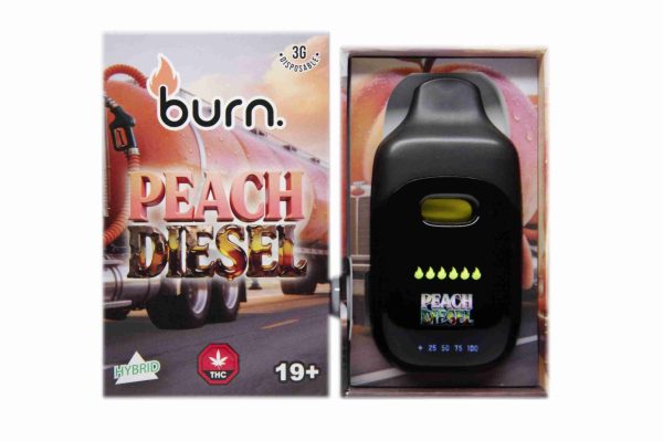 Burn 3 Gram – LCD Disposable – Peach Diesel  (Hybrid)