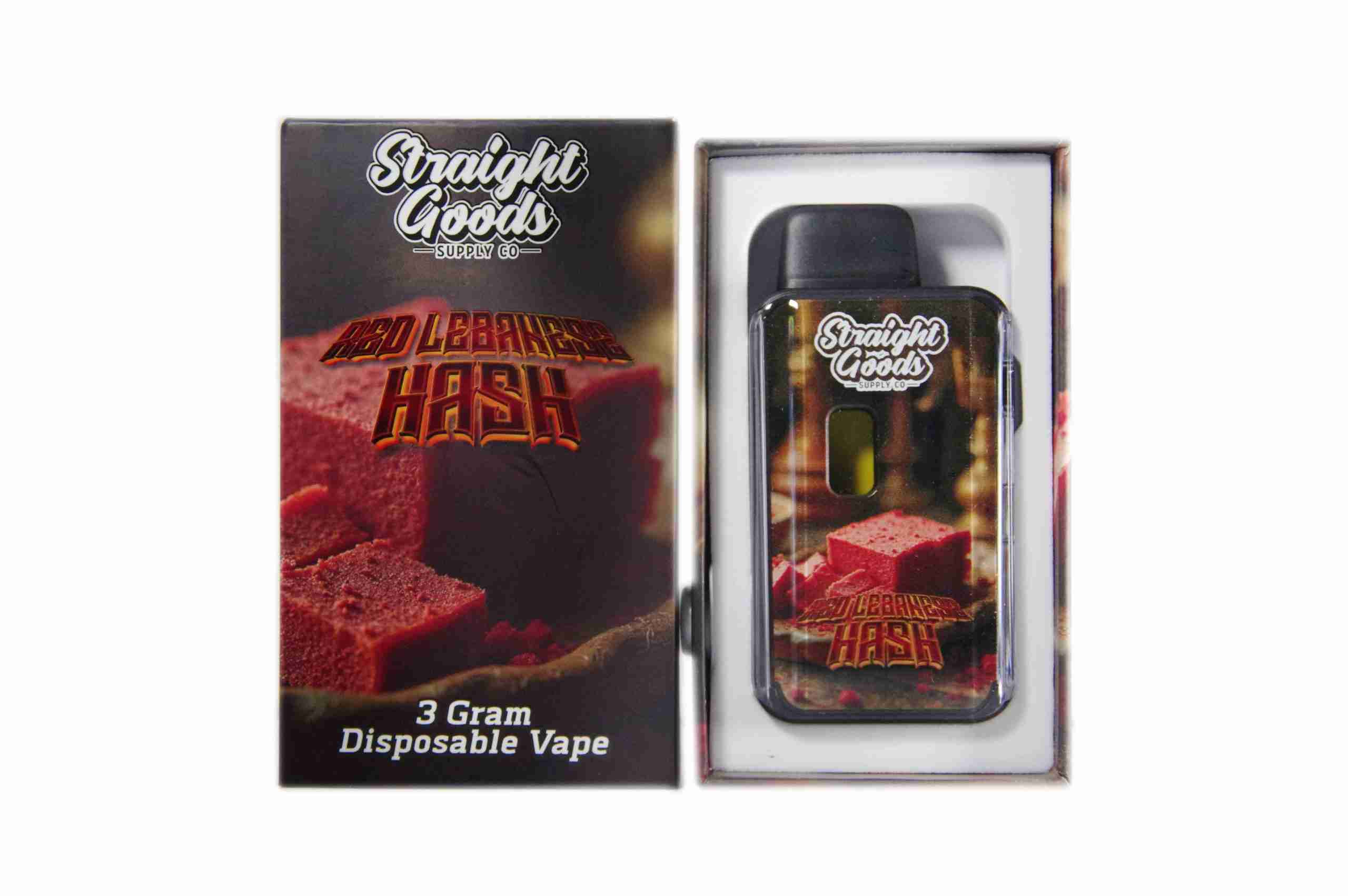 Straight Goods 3 GRAM - Disposable - Red Lebanese Hashish (Indica)