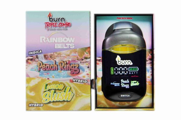 Burn Triple Combo – Rainbow Belts + Peach Ringz + Lemon Slush (3 Gram))