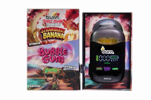 Burn Triple Combo – Strawberry Banana + Bubblegum + Maui Wowie (3 Gram)